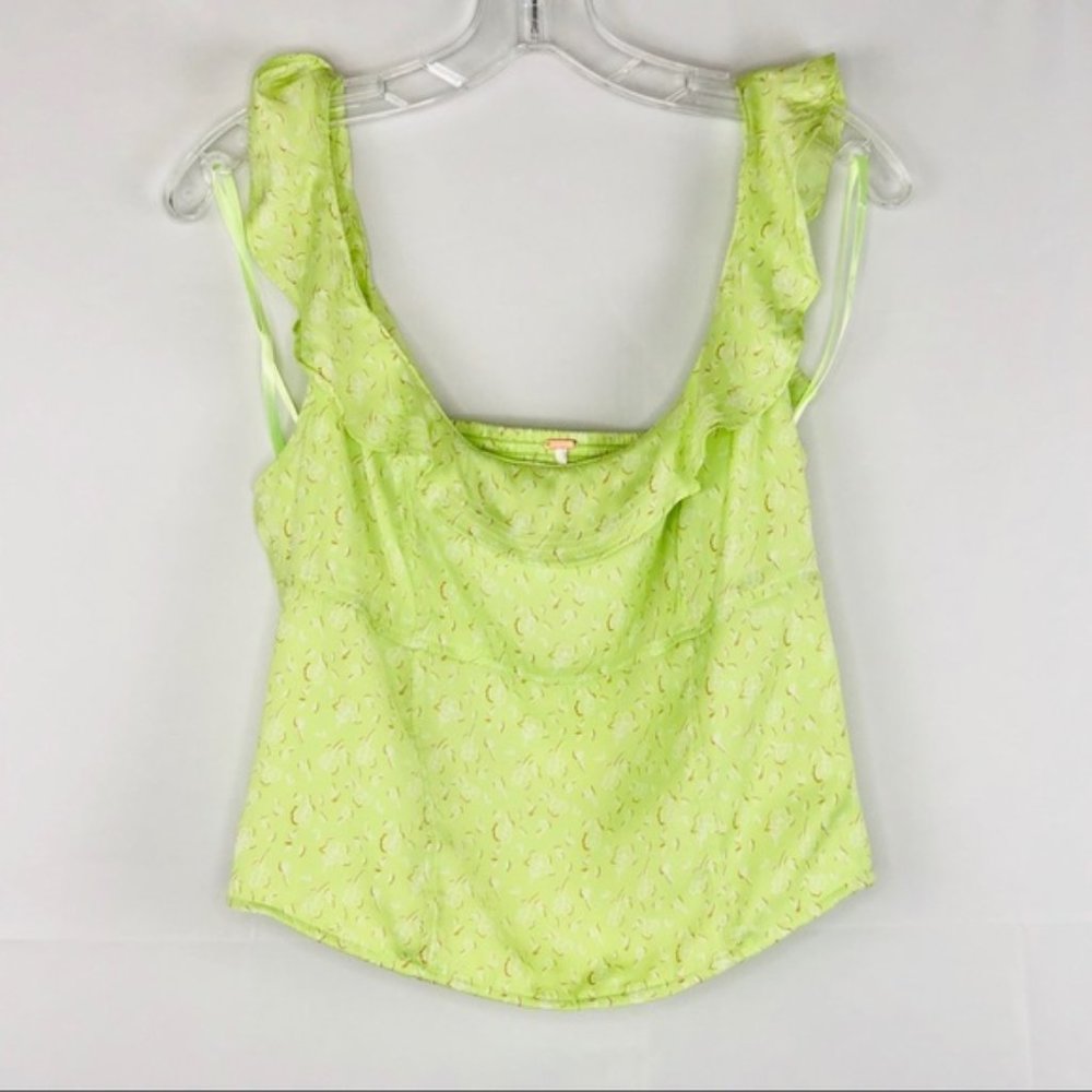 Free People Womens Tank M Stay With You Green NEW